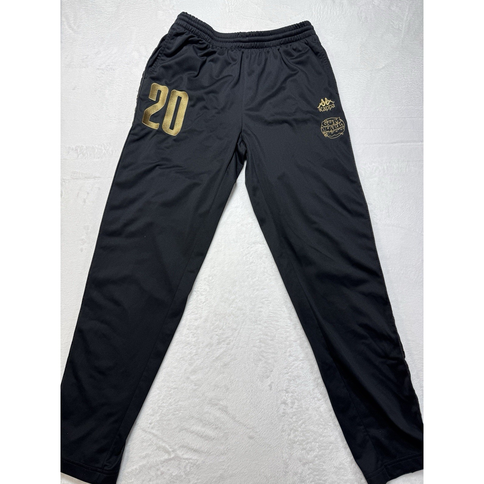 Kappa X Gumball 3000 Black & Gold Logo #20 Snap Tear Away Sides Men’s Size Lg